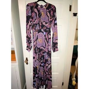 Express silk printed maxi dress